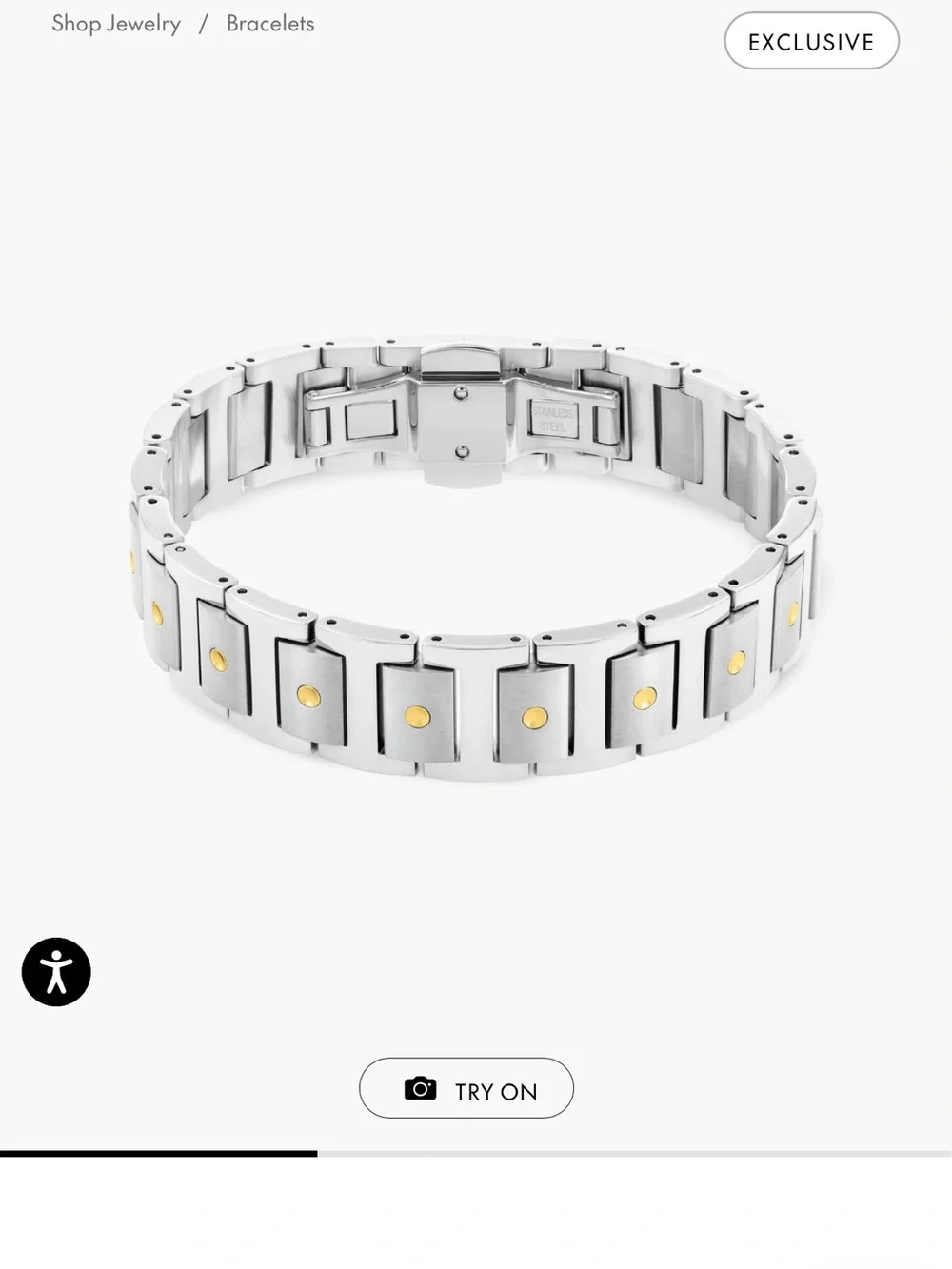 Silver Movado Men’s Bracelet with gold accents